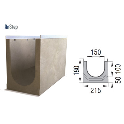 Бетонный лоток ЛВК М Light 150 № 0/05
