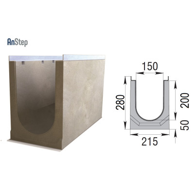 Бетонный лоток ЛВК М Light 150 № 10/0
