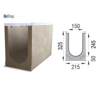 Бетонный лоток ЛВК М Light 150 № 19/0