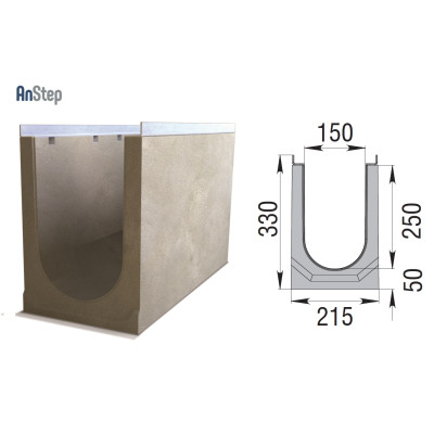 Бетонный лоток ЛВК М Light 150 № 20/0
