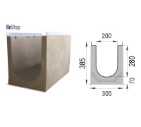 Лоток бетонный ЛВК М Light 200 № 15/0