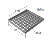 Решетчатый настил SP 34х38/30х3 Zn 500х1000 мм